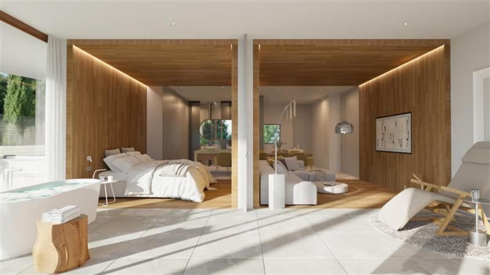 05 modern bedroom with pool view