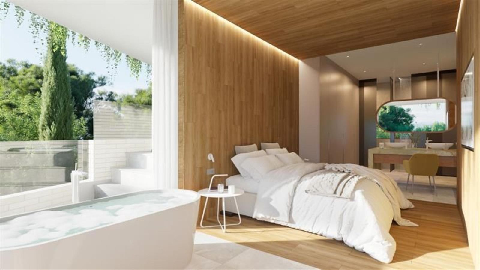 06 luxury bedroom with pool view